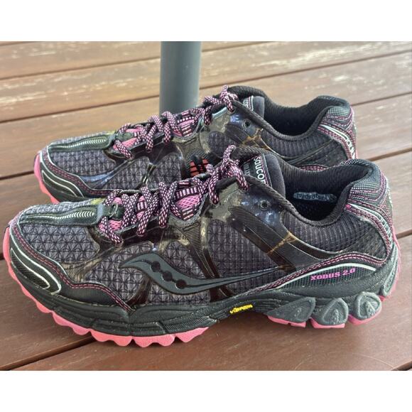 Saucony Shoes - Saucony Run Anywhere Women’s Running Shoes Size 7 Black Fuchsia Athletic